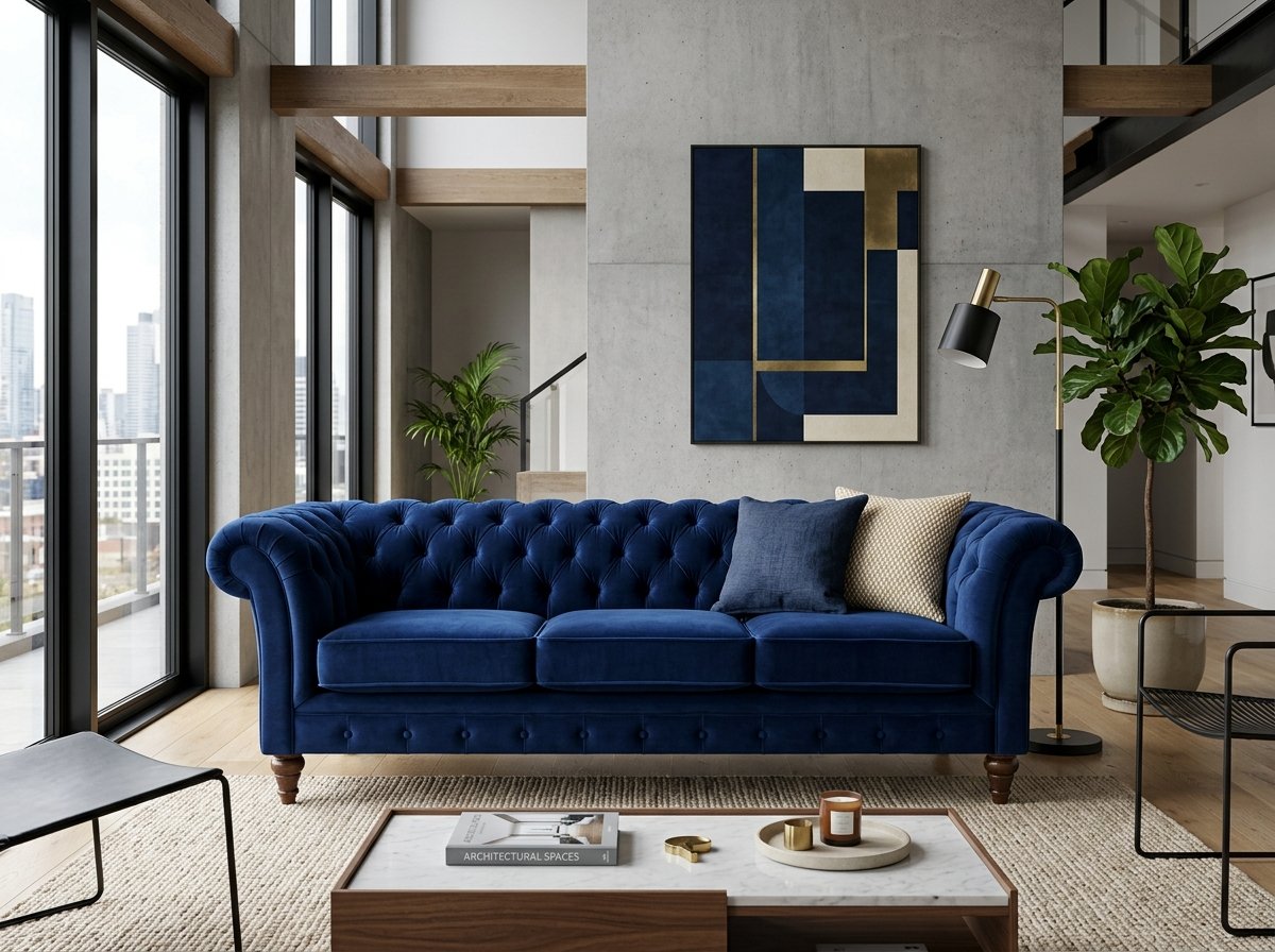 Chesterfield Velvet 3-Seater Sofa